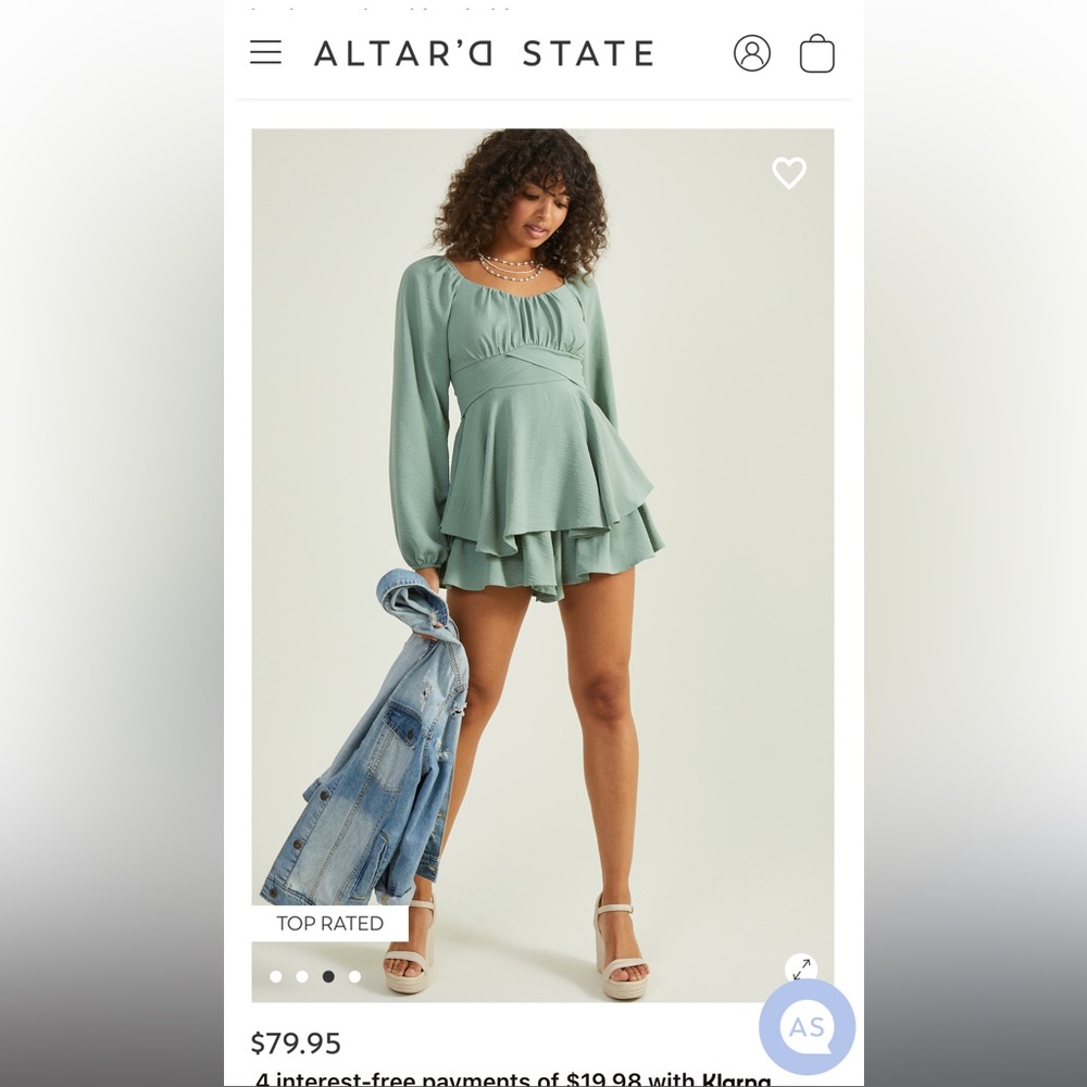 Altar’d State Sidney Tie Back Romper (Black)